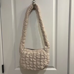 Cream Puff Quilted Shoulder Bag